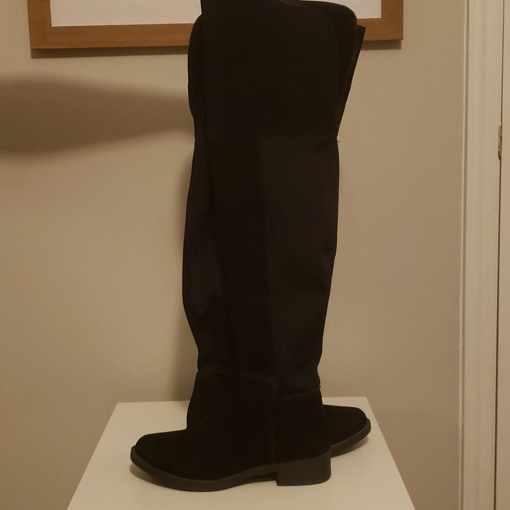 Over the knee black riding boots